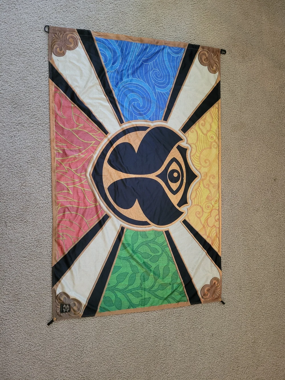 Official Tomorrowland Flag, a souvenir from the electronic dance music festival.